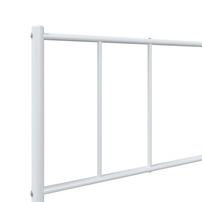 vidaXL Metal Bed Frame without Mattress with Footboard White 100x200 cm