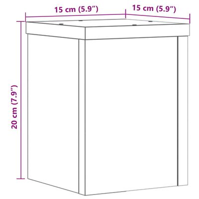 vidaXL Plant Stands 2 pcs White 15x15x20 cm Engineered Wood