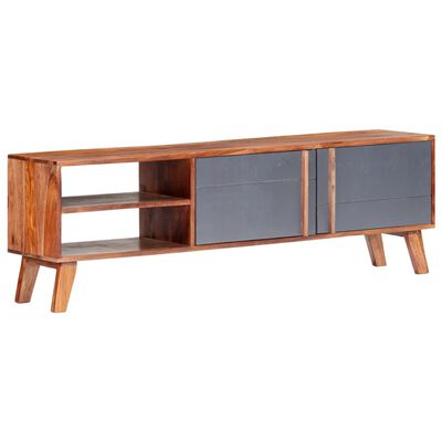 vidaXL TV Cabinet Grey 140x30x45 cm Solid Wood