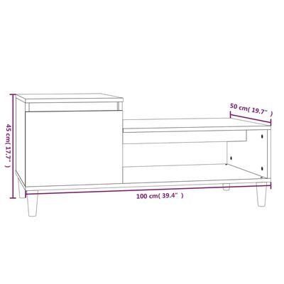 vidaXL Coffee Table High Gloss White 100x50x45 cm Engineered Wood