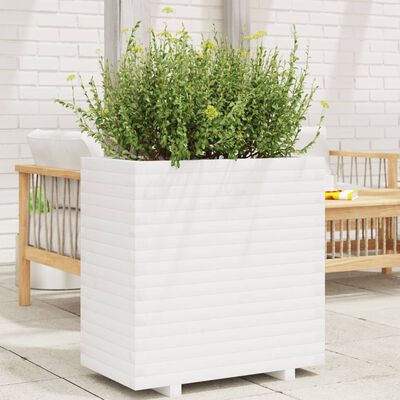 vidaXL Garden Planter White 70x40x72 cm Solid Wood Pine