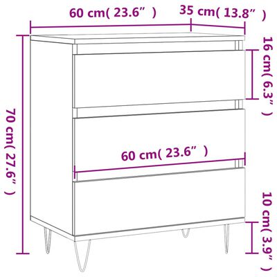 vidaXL Sideboard Grey Sonoma 60x35x70 cm Engineered Wood