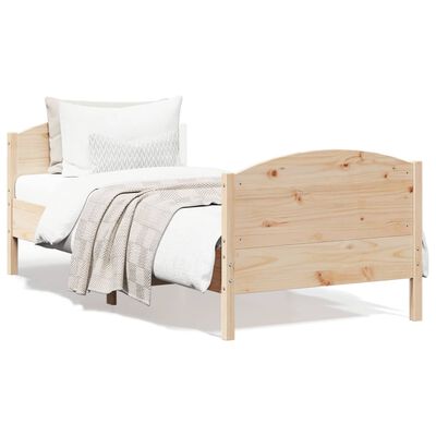 vidaXL Bed Frame without Mattress 90x190 cm Single Solid Wood Pine