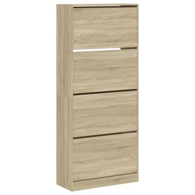 vidaXL Shoe Cabinet with 4 Flip-Drawers Sonoma Oak 80x34x187.5 cm