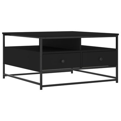 vidaXL Coffee Table Black 80x80x45 cm Engineered Wood