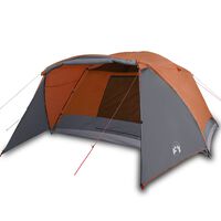 vidaXL Family Tent with Porch 6-Person Grey and Orange Waterproof