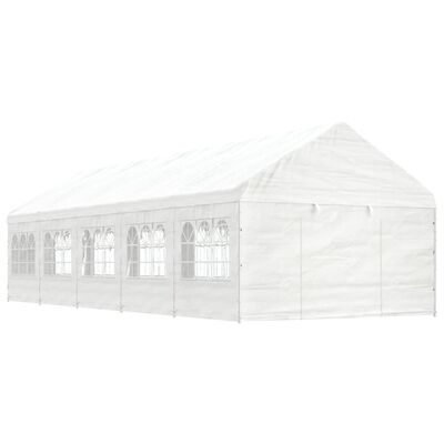 vidaXL Gazebo with Roof White 11.15x4.08x3.22 m Polyethylene