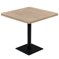 vidaXL Bistro Table MDF and Steel Square 80x80x75 cm Oak Colour