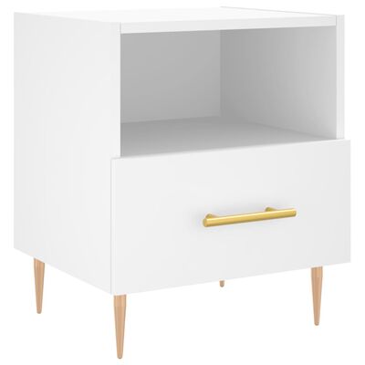 vidaXL Bedside Cabinet White 40x35x47.5 cm Engineered Wood