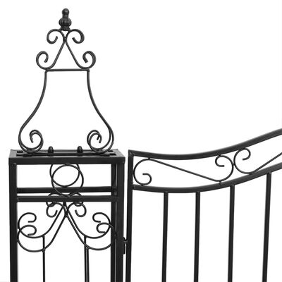 vidaXL Garden Gate Black 121x8x180 cm Wrought Iron