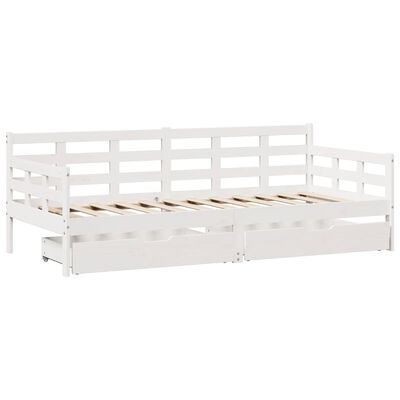 vidaXL Daybed with Drawers without Mattress White 80x200 cm Solid Wood