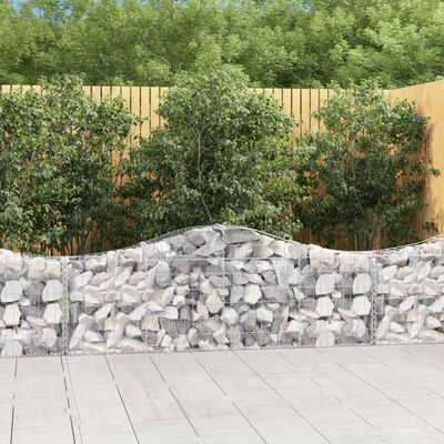 vidaXL Arched Gabion Baskets 4 pcs 200x30x60/80 cm Galvanised Iron