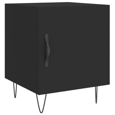 vidaXL Bedside Cabinet Black 40x40x50 cm Engineered Wood