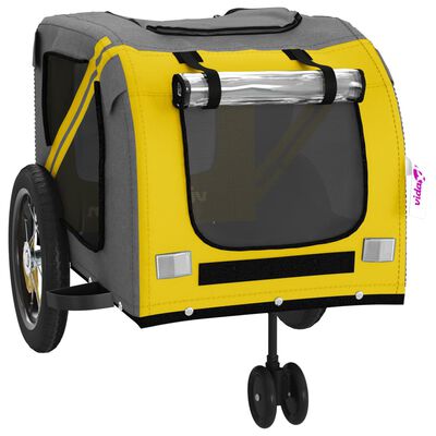 vidaXL Pet Bike Trailer Yellow and Black Oxford Fabric and Iron