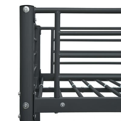 vidaXL Bunk Bed without Mattress Black Metal 90x200 cm