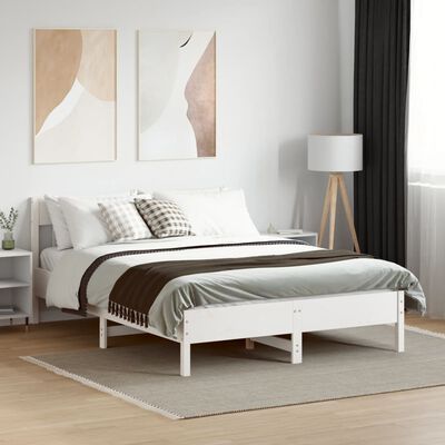 vidaXL Bed Frame without Mattress White 140x200 cm Solid Wood Pine