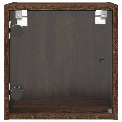 vidaXL Bedside Cabinet with Glass Door Brown Oak 35x37x35 cm