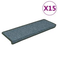 vidaXL Carpet Stair Treads 15 pcs 65x21x4 cm Green