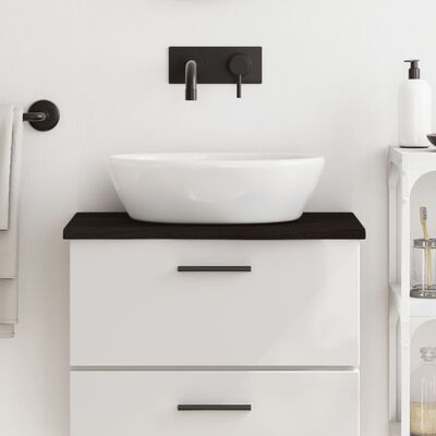 vidaXL Bathroom Countertop Dark Brown 60x40x2 cm Treated Solid Wood