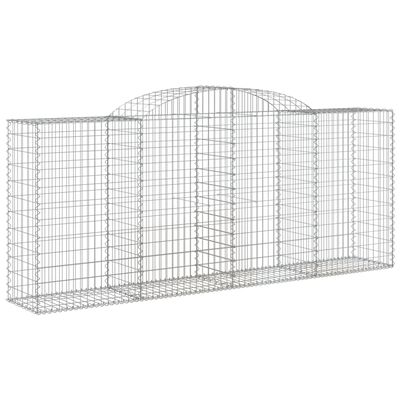 vidaXL Arched Gabion Baskets 5 pcs 300x50x120/140 cm Galvanised Iron