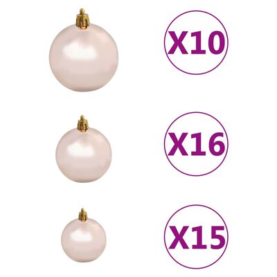 vidaXL Artificial Hinged Christmas Tree 300 LEDs & Ball Set 240 cm