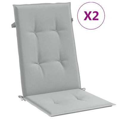 vidaXL Highback Chair Cushions 2 pcs Melange Light Grey 120x50x4 cm Fabric