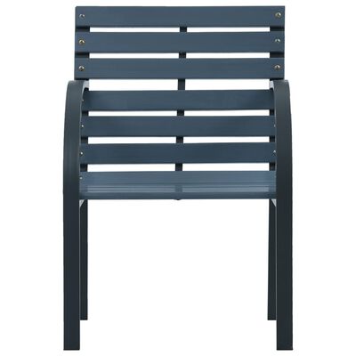 vidaXL Garden Chairs 2 pcs Grey Solid Wood Fir and Powder-coated Steel