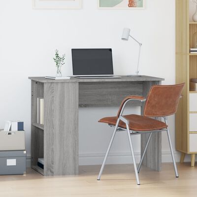 vidaXL Desk Grey Sonoma 100x55x75 cm Engineered Wood