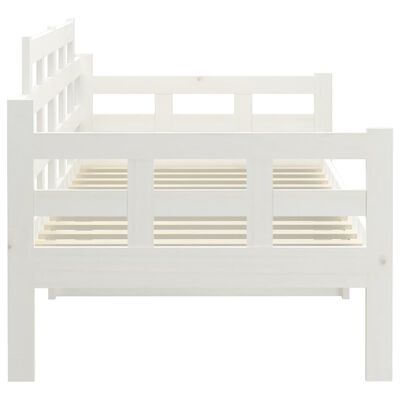 vidaXL Day Bed without Mattress White Solid Wood Pine 90x200 cm