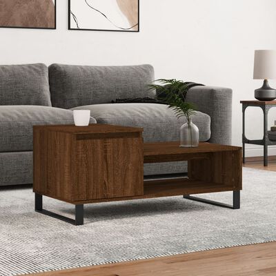 vidaXL Coffee Table Brown Oak 100x50x45 cm Engineered Wood