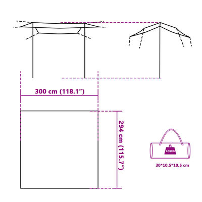 vidaXL Camping Tarp Grey and Orange 300x294 cm Waterproof