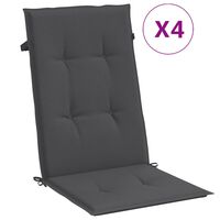 vidaXL Highback Chair Cushions 4 pcs Melange Anthracite 120x50x4 cm Fabric