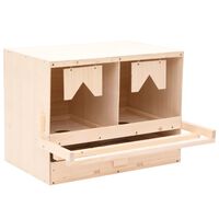 vidaXL Chicken Laying Nest 2 Compartments 63x40x45 cm Solid Pine Wood