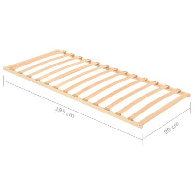 vidaXL Slatted Bed without Mattress Base with 13 Slats 90x200 cm