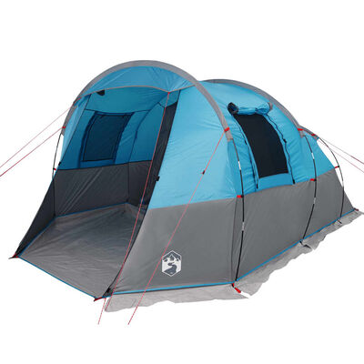 vidaXL Camping Tent Tunnel 4-Person Blue Waterproof