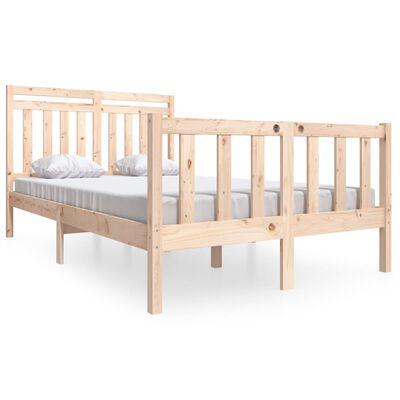 vidaXL Bed Frame without Mattress Solid Wood 140x200 cm (810082+814094)