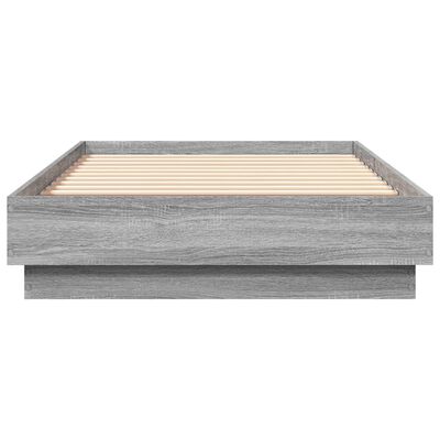 vidaXL Bed Frame without Mattress Grey Sonoma 90x190 cm Single Engineered Wood