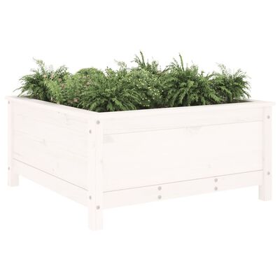 vidaXL Garden Planter White 82.5x82.5x39 cm Solid Wood Pine