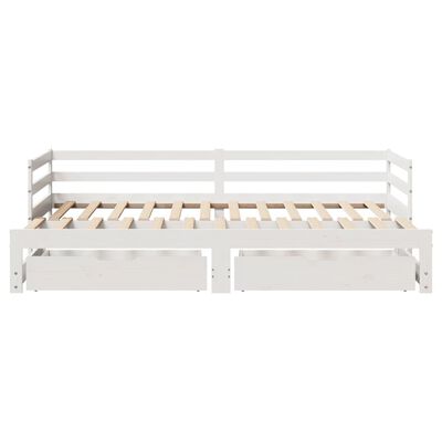 vidaXL Daybed with Trundle and Drawers without Mattress White 80x200 cm