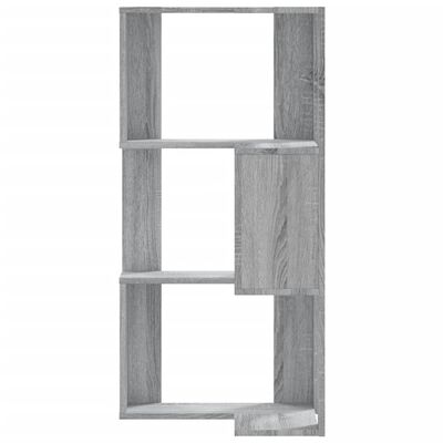 vidaXL Corner Bookcase 3-Tier Grey Sonoma 50x50x102 cm Engineered Wood