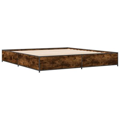 vidaXL Bed Frame without Mattress Smoked Oak 180x200 cm Super King