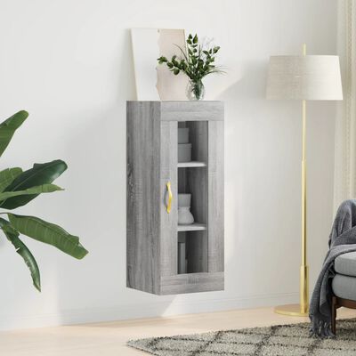 vidaXL Wall Mounted Cabinet Grey Sonoma 34.5x34x90 cm