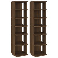 vidaXL Shoe Racks 2 pcs Brown Oak 27.5x27x102 cm Engineered Wood