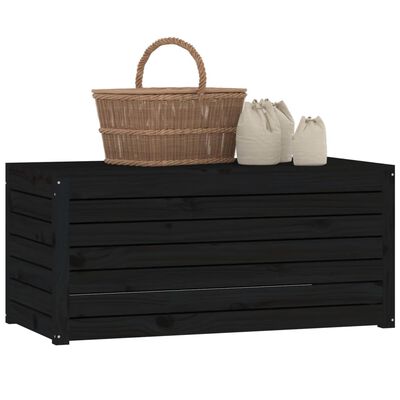 vidaXL Garden Box Black 101x50.5x46.5 cm Solid Wood Pine