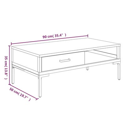 vidaXL Coffee Table 90x50x35 cm Solid Pinewood