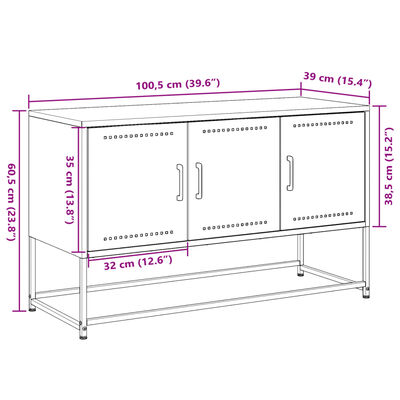 vidaXL TV Cabinet Anthracite 100.5x39x60.5 cm Steel