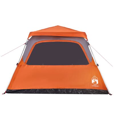 vidaXL Family Tent Dome 6-Person Grey and Orange Quick Release