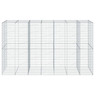 vidaXL Gabion Basket with Cover 350x100x200 cm Galvanised Iron