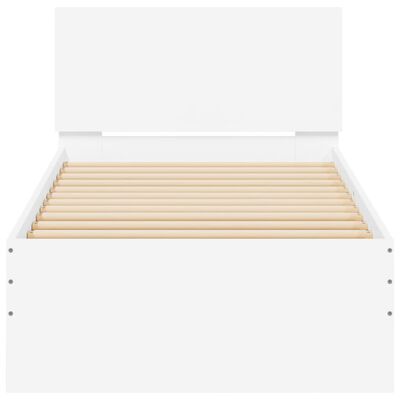 vidaXL Bed Frame with Headboard White 90x190 cm Single Engineered wood