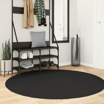 vidaXL Rug HUARTE Short Pile Soft and Washable Black Ø 160 cm